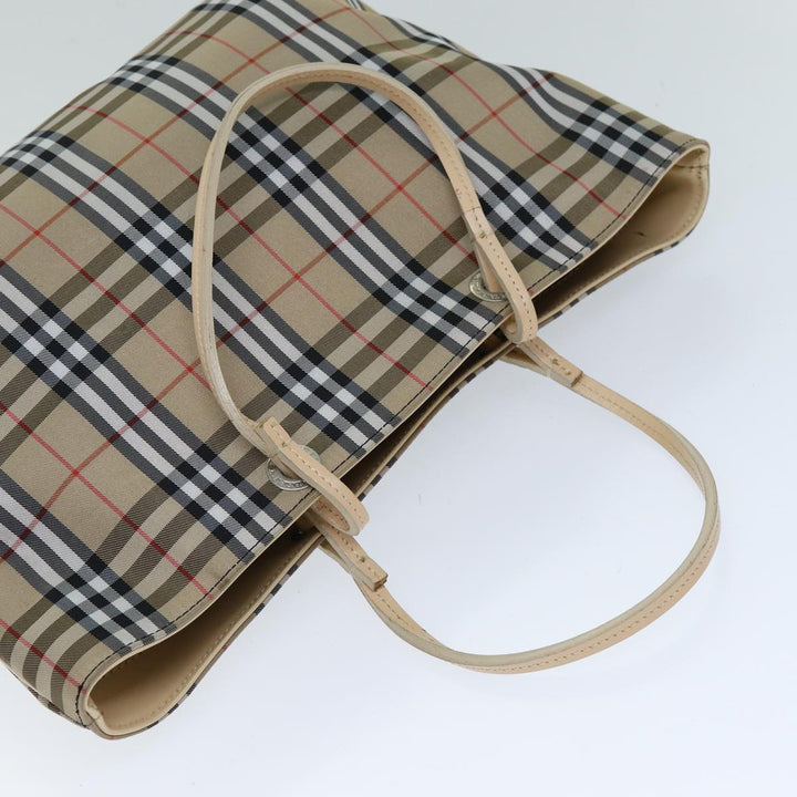 Burberry Nova Check Hand Bag Nylon Beige Auth yk12778