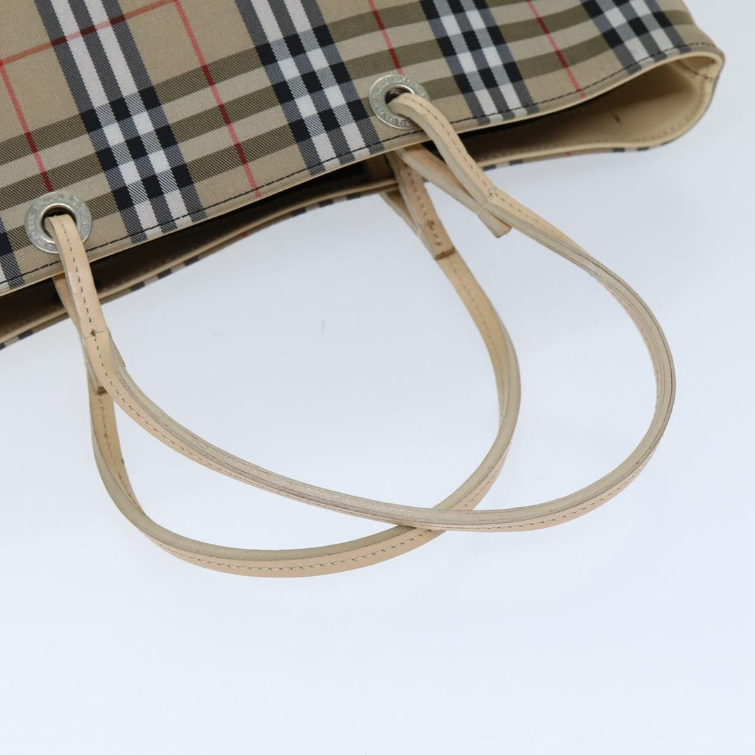 Burberry Nova Check Hand Bag Nylon Beige Auth yk12778