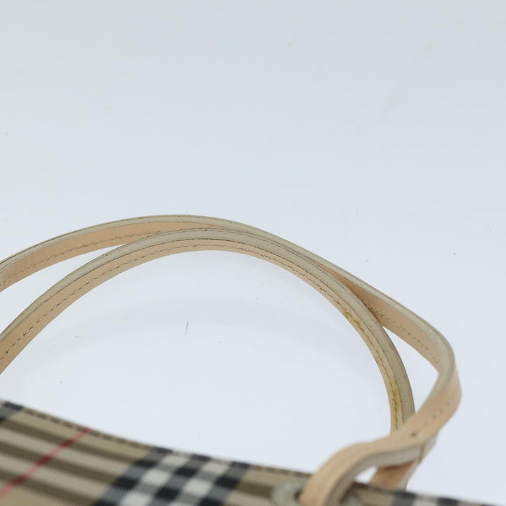 Burberry Nova Check Hand Bag Nylon Beige Auth yk12778