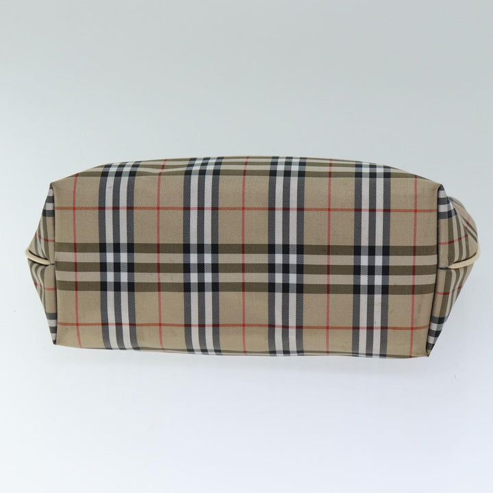 Burberry Nova Check Hand Bag Nylon Beige Auth yk12778