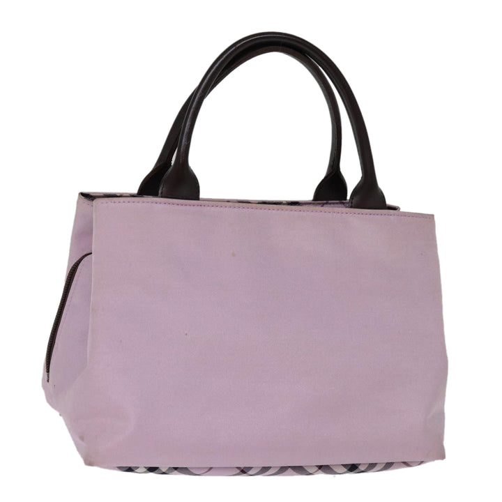 Burberry Nova Check Blue Label Hand Bag Nylon Pink Auth yk12779