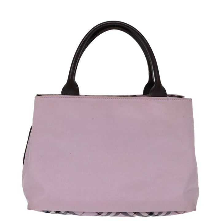 Burberry Nova Check Blue Label Hand Bag Nylon Pink Auth yk12779