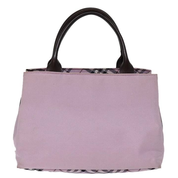 Burberry Nova Check Blue Label Hand Bag Nylon Pink Auth yk12779