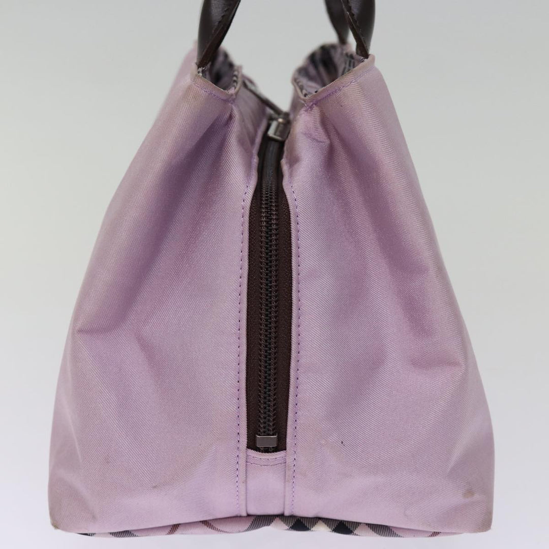 Burberry Nova Check Blue Label Hand Bag Nylon Pink Auth yk12779