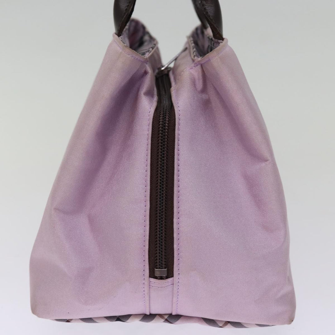 Burberry Nova Check Blue Label Hand Bag Nylon Pink Auth yk12779