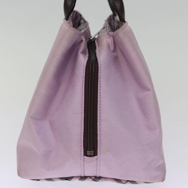 Burberry Nova Check Blue Label Hand Bag Nylon Pink Auth yk12779