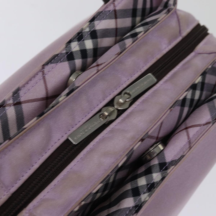 Burberry Nova Check Blue Label Hand Bag Nylon Pink Auth yk12779