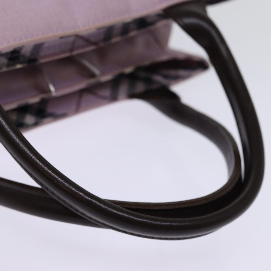 Burberry Nova Check Blue Label Hand Bag Nylon Pink Auth yk12779