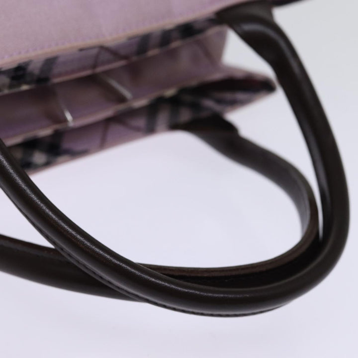Burberry Nova Check Blue Label Hand Bag Nylon Pink Auth yk12779