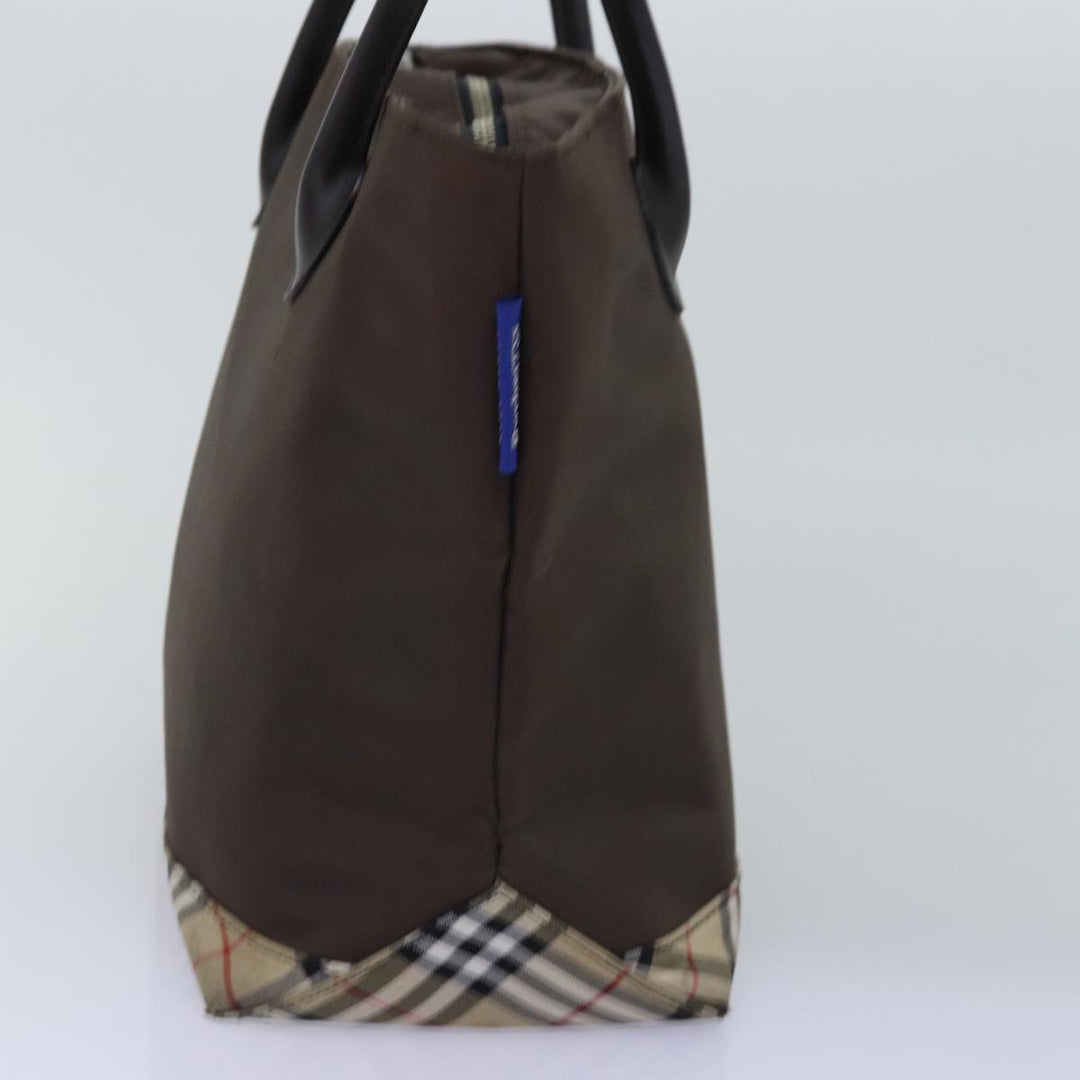 BurberrySs Nova Check Blue Label Tote Bag Nylon Beige Brown Auth yk12782