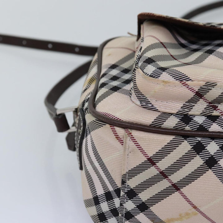 Burberry Nova Check Blue Label Shoulder Bag polyester Beige Auth yk12803