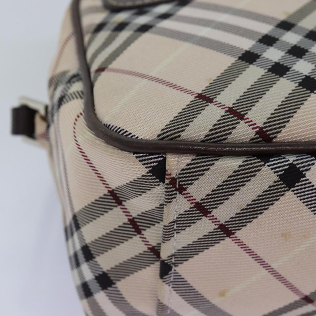 Burberry Nova Check Blue Label Shoulder Bag polyester Beige Auth yk12803