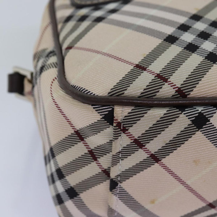Burberry Nova Check Blue Label Shoulder Bag polyester Beige Auth yk12803