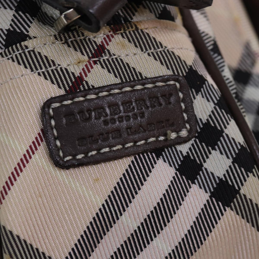 Burberry Nova Check Blue Label Shoulder Bag polyester Beige Auth yk12803