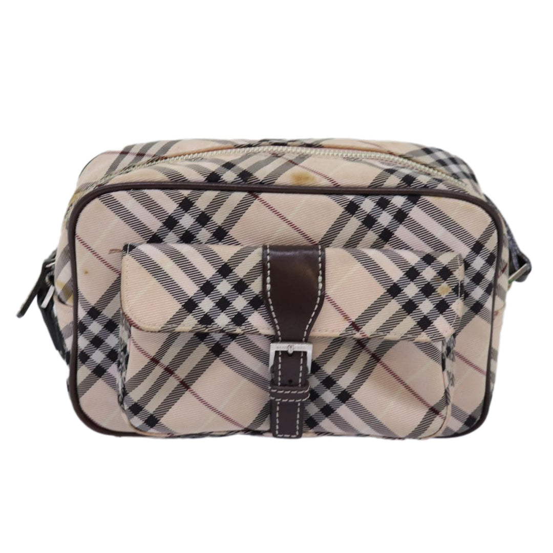 Burberry Nova Check Blue Label Shoulder Bag polyester Beige Auth yk12803