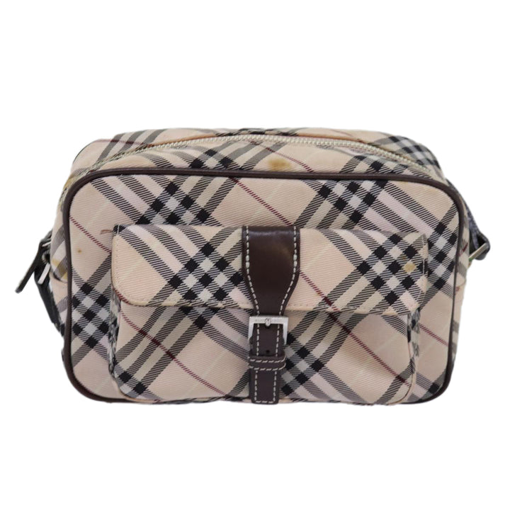 Burberry Nova Check Blue Label Shoulder Bag polyester Beige Auth yk12803