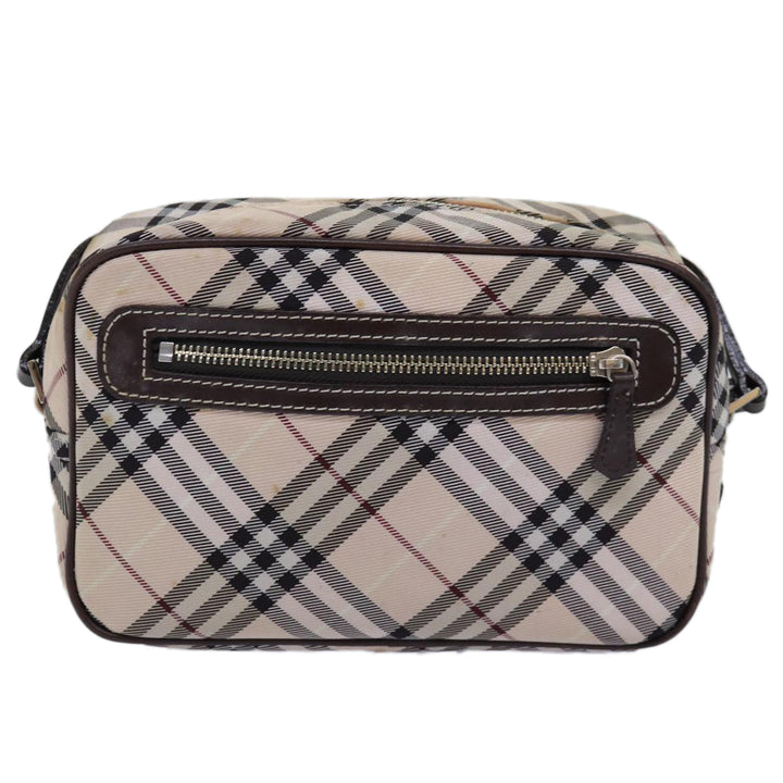 Burberry Nova Check Blue Label Shoulder Bag polyester Beige Auth yk12803