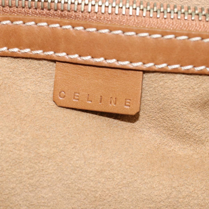 Celine Boogie bag Hand Bag Canvas Leather Beige Yellow Auth yk12809
