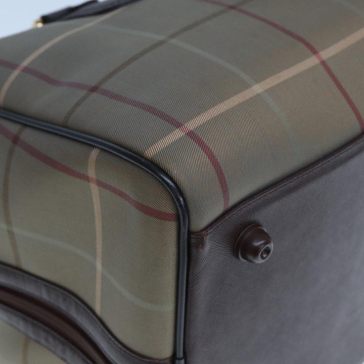 BurberrySs Nova Check Boston Bag Canvas Beige Auth yk12869