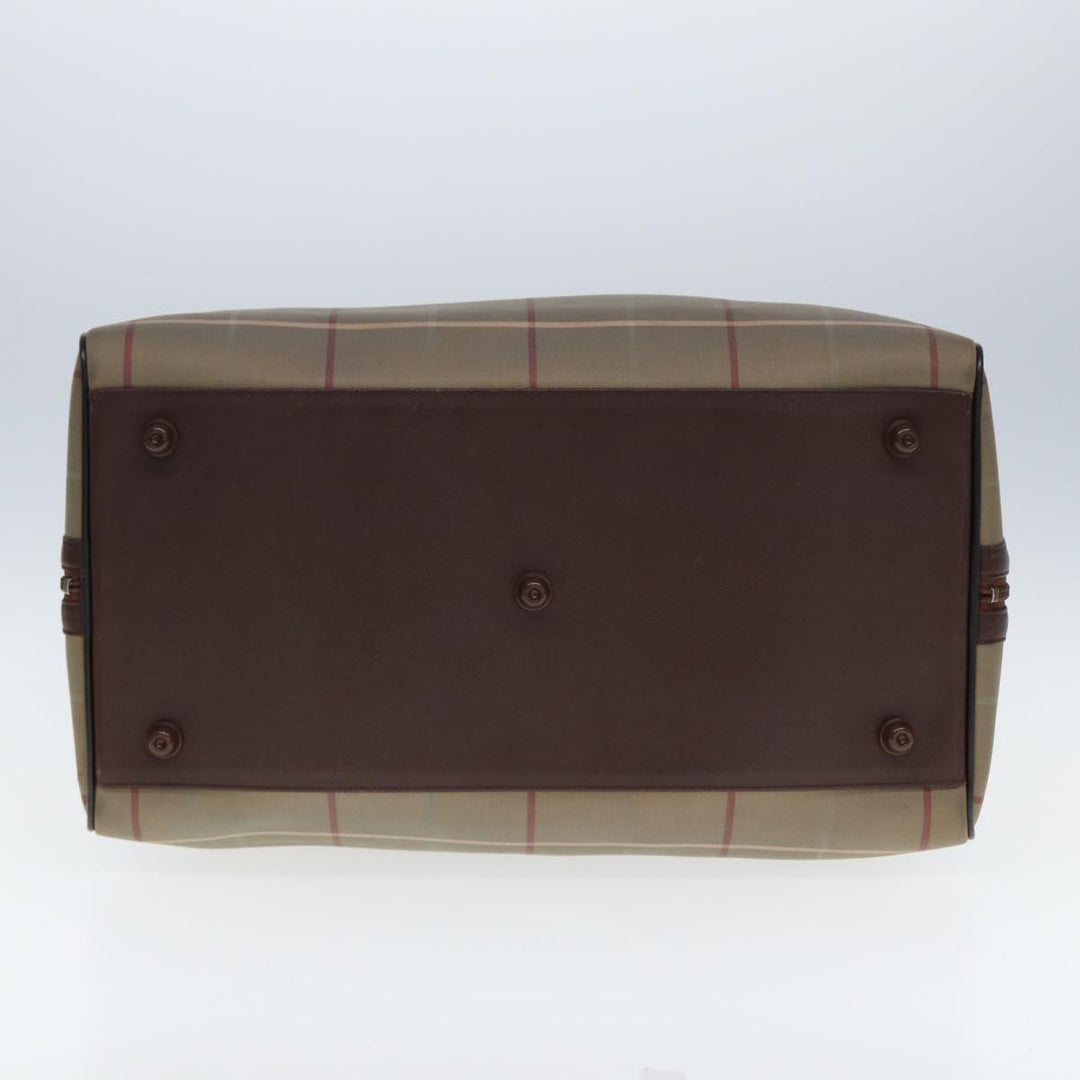 BurberrySs Nova Check Boston Bag Canvas Beige Auth yk12869