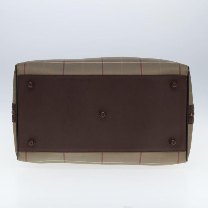 BurberrySs Nova Check Boston Bag Canvas Beige Auth yk12869