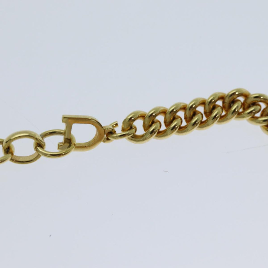 CHRISTIAN Dior Necklace metal Gold Auth yk12883