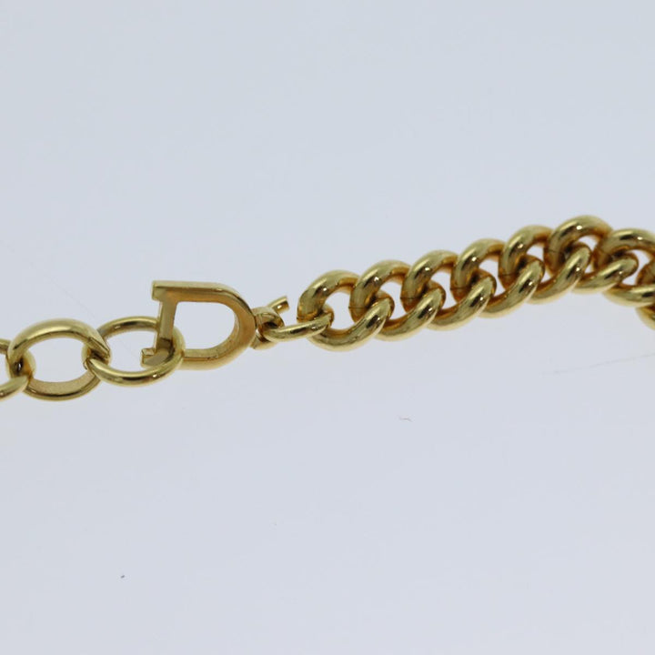 CHRISTIAN Dior Necklace metal Gold Auth yk12883