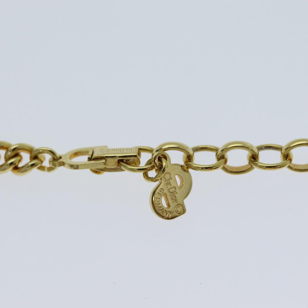 CHRISTIAN Top quality Dior Necklace metal Gold Auth yk12883