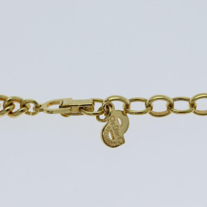 CHRISTIAN Dior Necklace metal Gold Auth yk12883