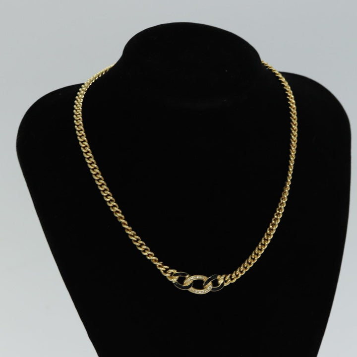 CHRISTIAN Dior Necklace metal Gold Auth yk12883