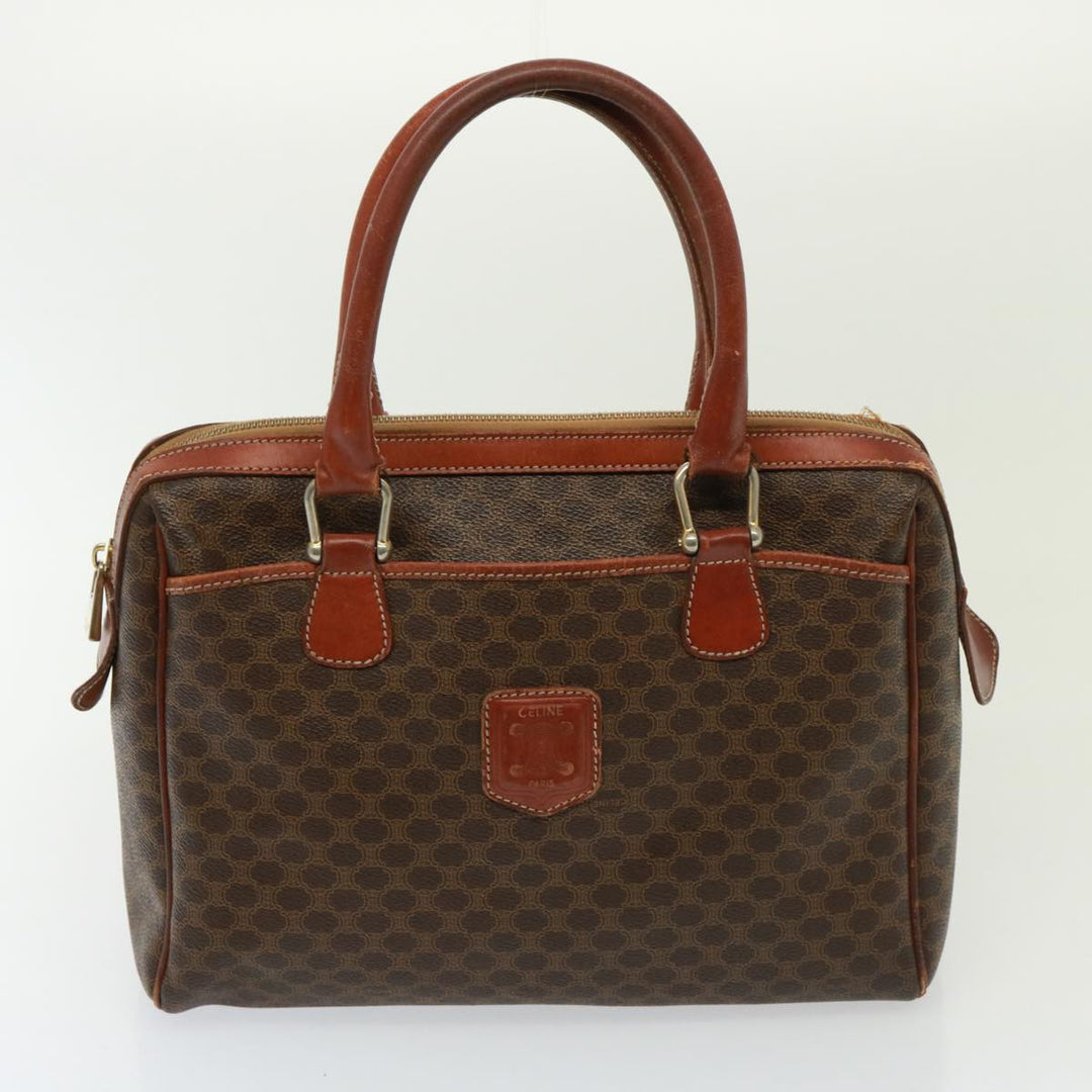 Celine Shoulder Macadam Canvas Hand Bag PVC 3Set Brown 12914
