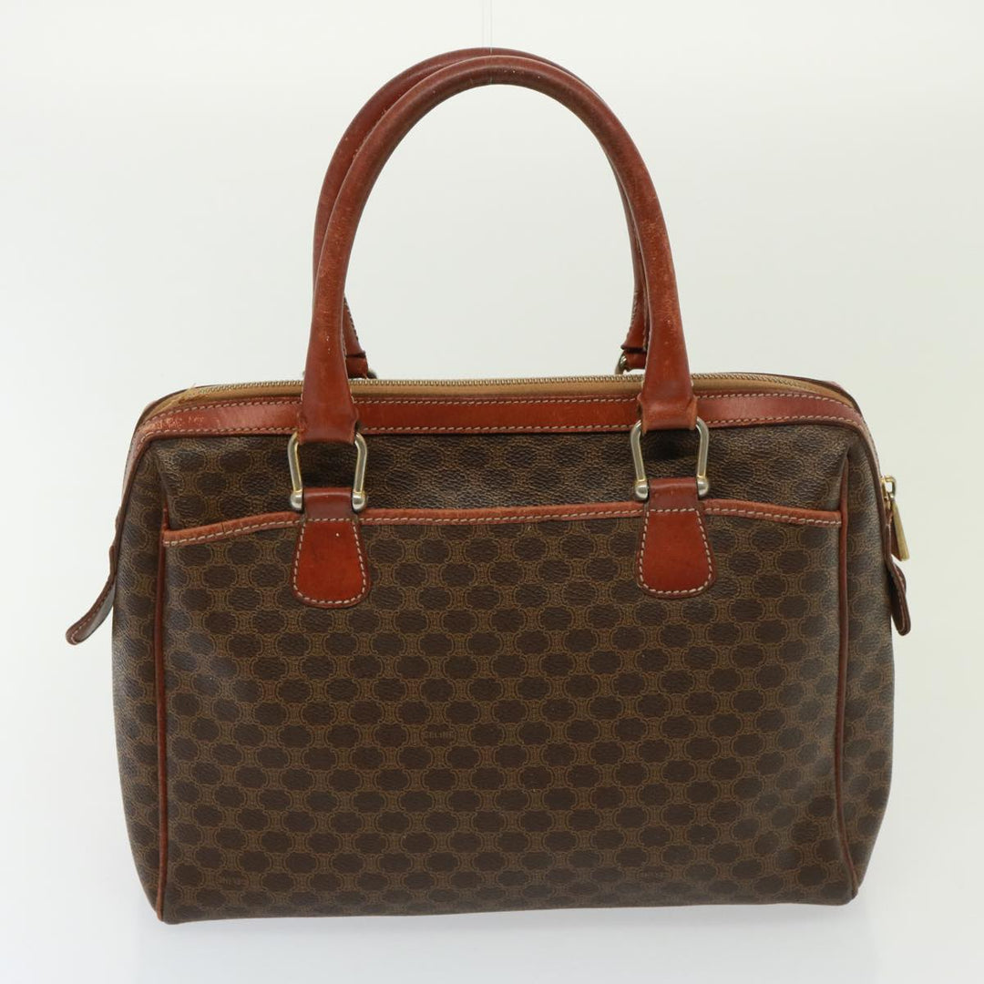 Celine Shoulder Macadam Canvas Hand Bag PVC 3Set Brown 12914