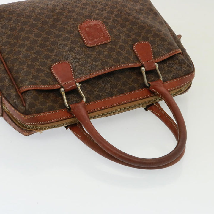 Celine Shoulder Macadam Canvas Hand Bag PVC 3Set Brown 12914
