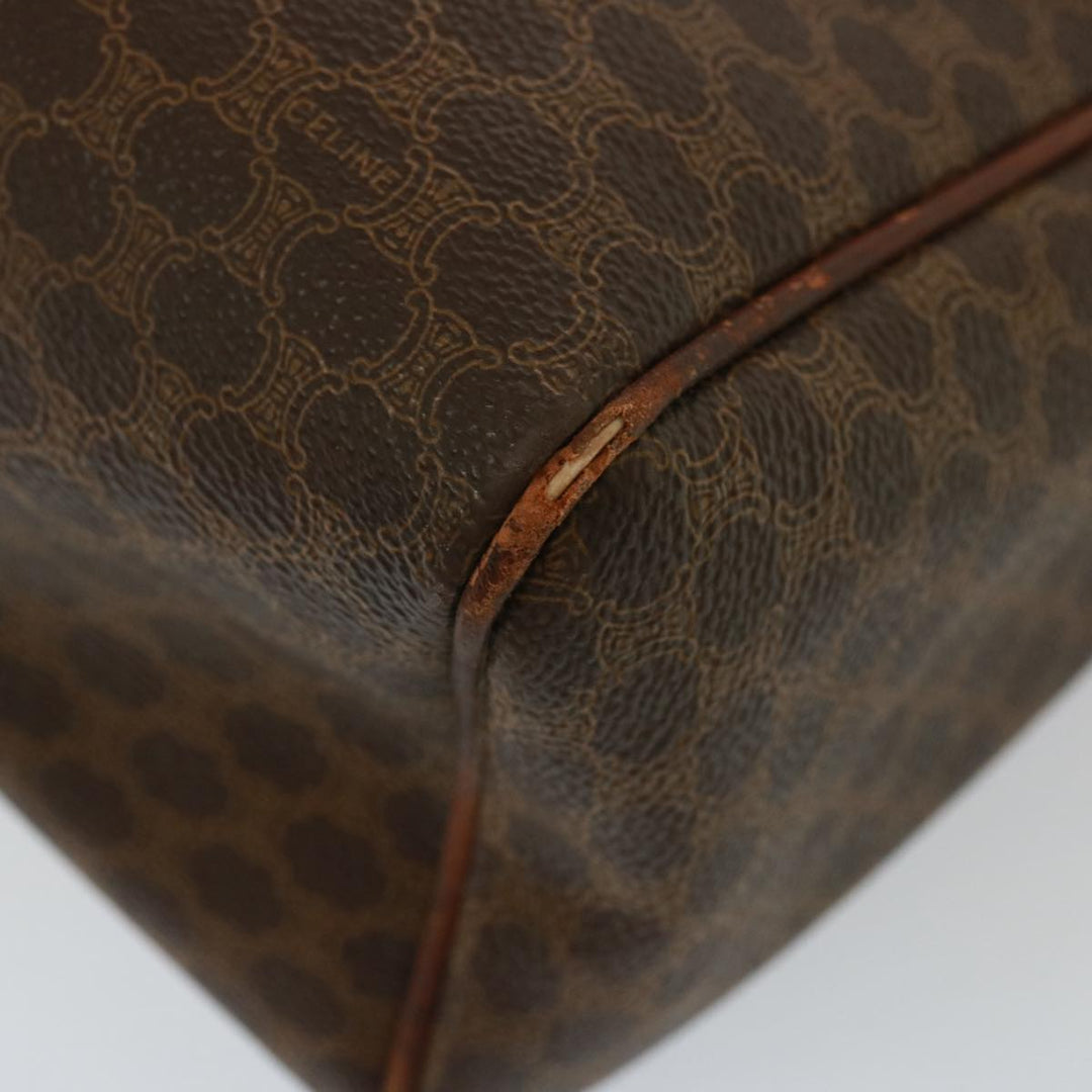 Celine Shoulder Macadam Canvas Hand Bag PVC 3Set Brown 12914