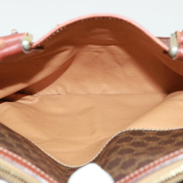 Celine Shoulder Macadam Canvas Hand Bag PVC 3Set Brown 12914
