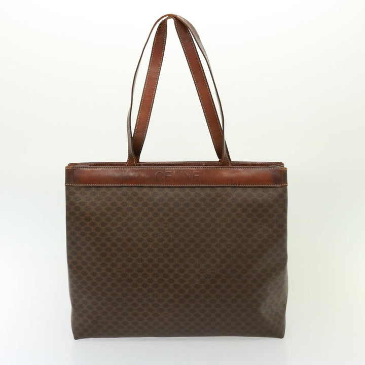 Celine Shoulder Macadam Canvas Hand Bag PVC 3Set Brown 12914