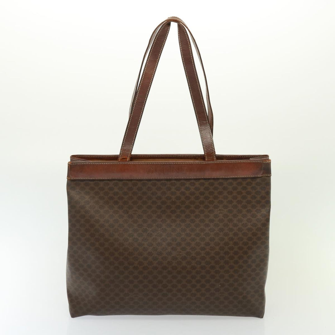Celine Shoulder Macadam Canvas Hand Bag PVC 3Set Brown 12914