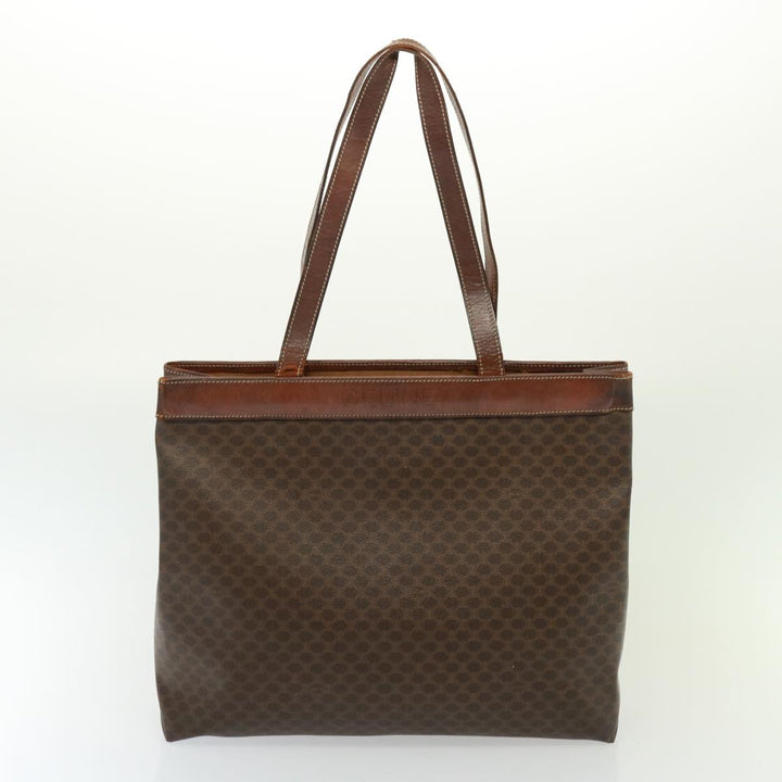 Celine Shoulder Macadam Canvas Hand Bag PVC 3Set Brown 12914