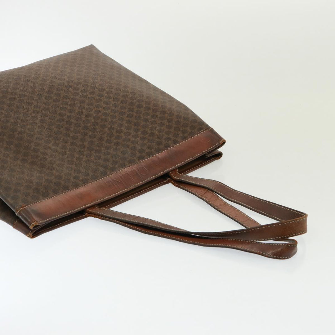 Celine Shoulder Macadam Canvas Hand Bag PVC 3Set Brown 12914