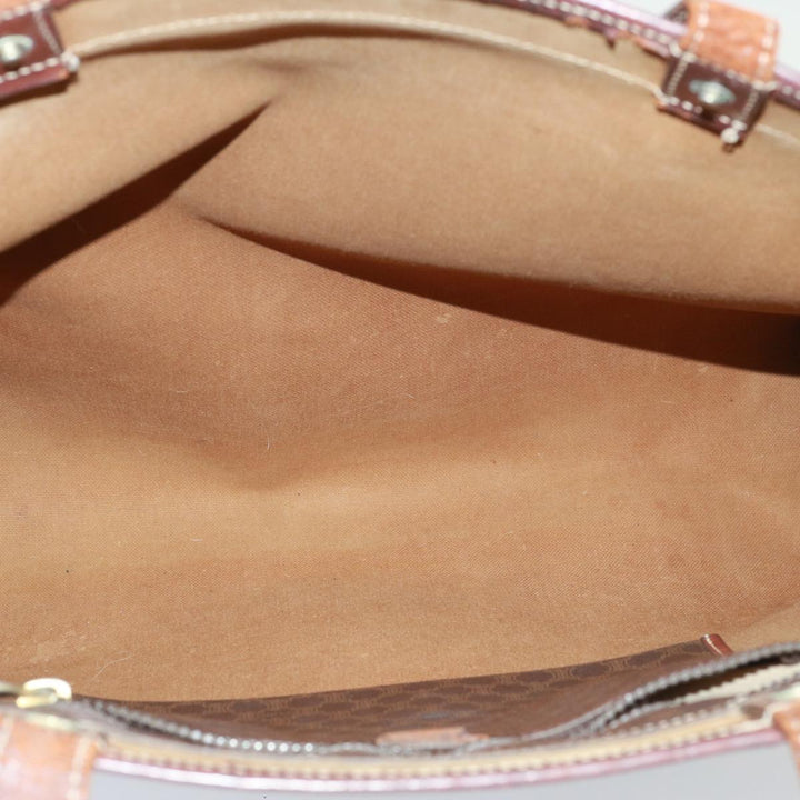 Celine Shoulder Macadam Canvas Hand Bag PVC 3Set Brown 12914