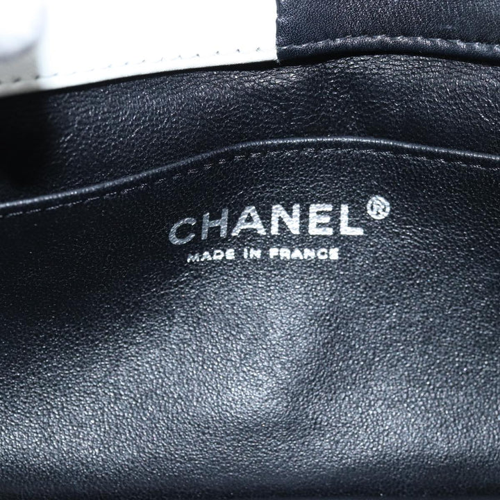 Top Quality Chanel COCO Mark Chain Shoulder Bag Lamb Skin Black White CC Auth yk12940A