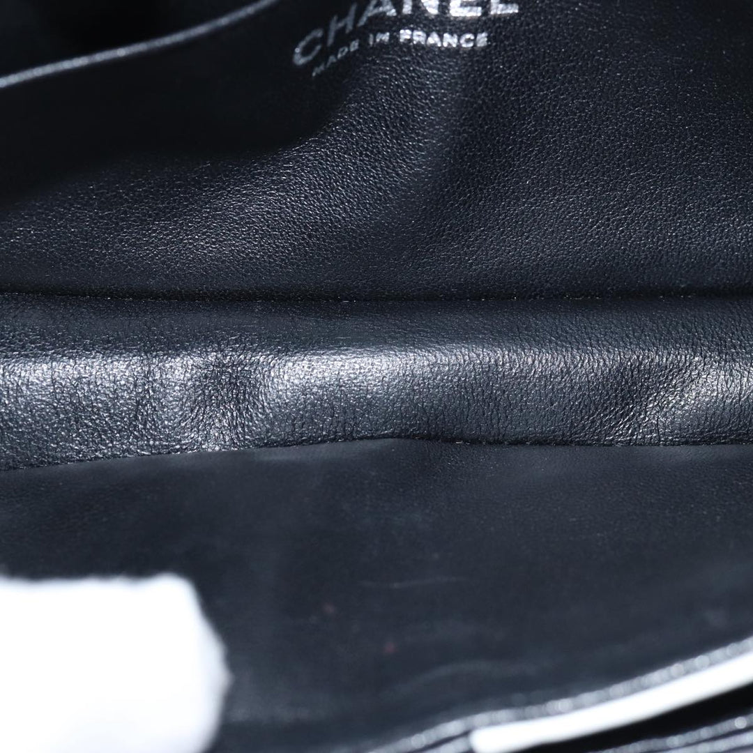 Top Quality Chanel COCO Mark Chain Shoulder Bag Lamb Skin Black White CC Auth yk12940A