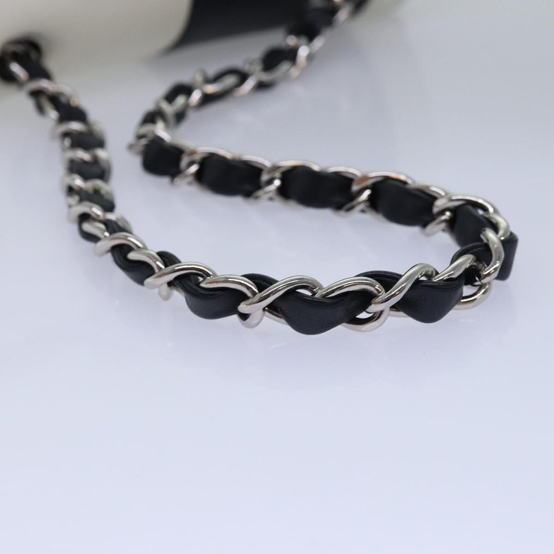 Top Quality Chanel COCO Mark Chain Shoulder Bag Lamb Skin Black White CC Auth yk12940A