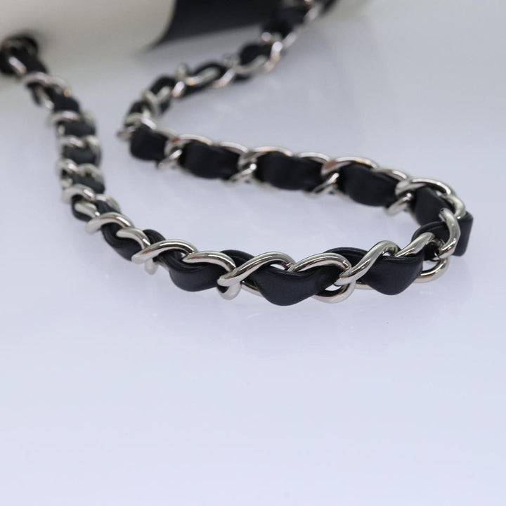 Top Quality Chanel COCO Mark Chain Shoulder Bag Lamb Skin Black White CC Auth yk12940A