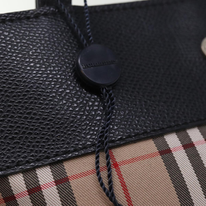 Burberry Nova Check Hand Bag Canvas Beige Auth yk12950