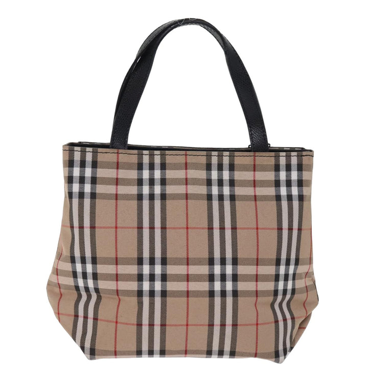 Burberry Nova Check Hand Bag Canvas Beige Auth yk12950