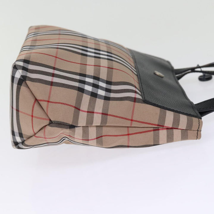 Burberry Nova Check Hand Bag Canvas Beige Auth yk12950