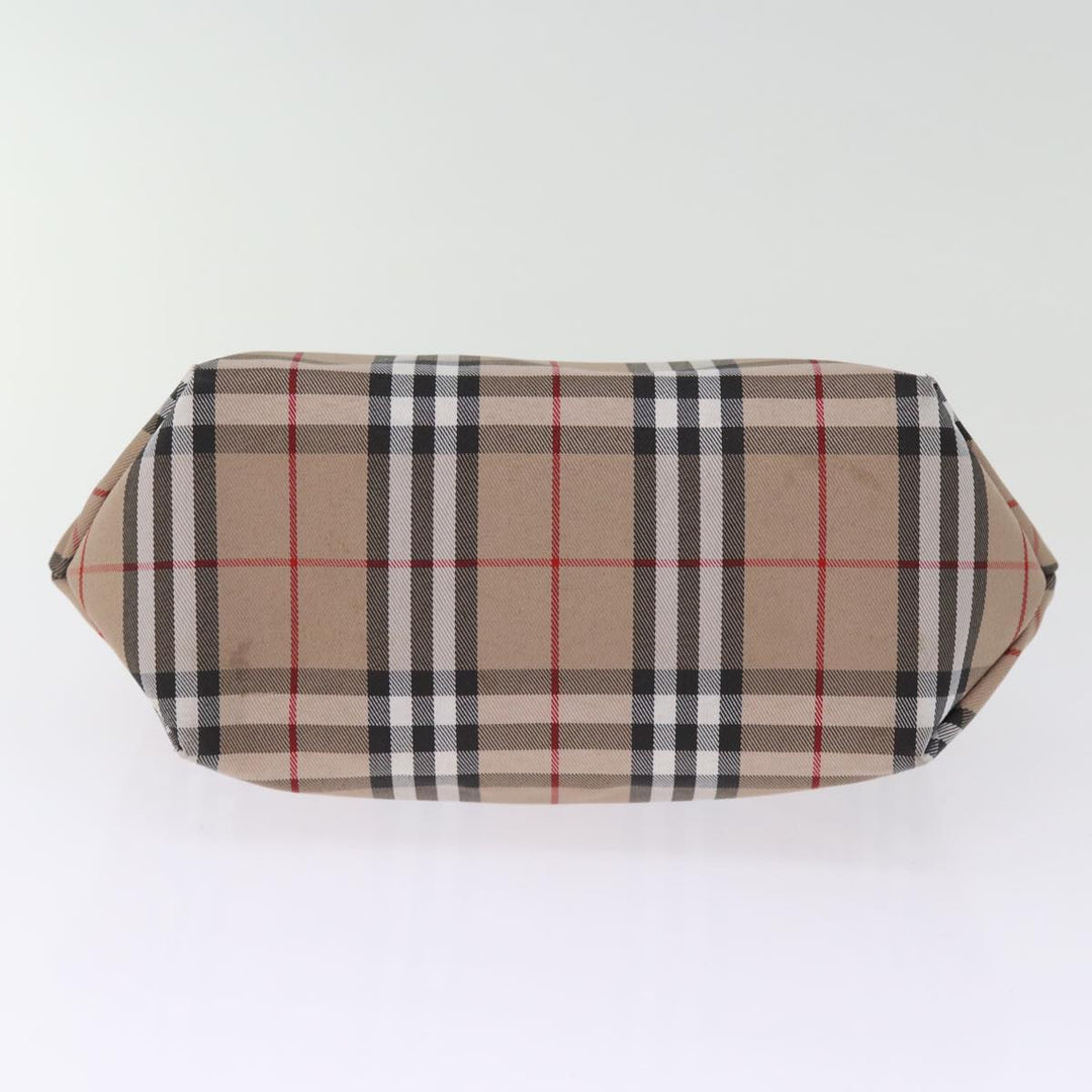 Burberry Nova Check Hand Bag Canvas Beige Auth yk12950