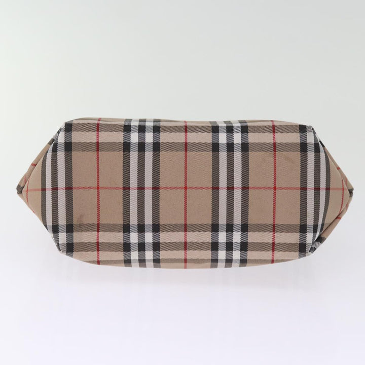 Burberry Nova Check Hand Bag Canvas Beige Auth yk12950