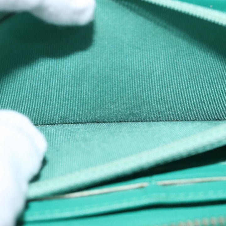 Top Quality Chanel Matelasse Long Wallet Lamb Skin Green CC Auth yk12983